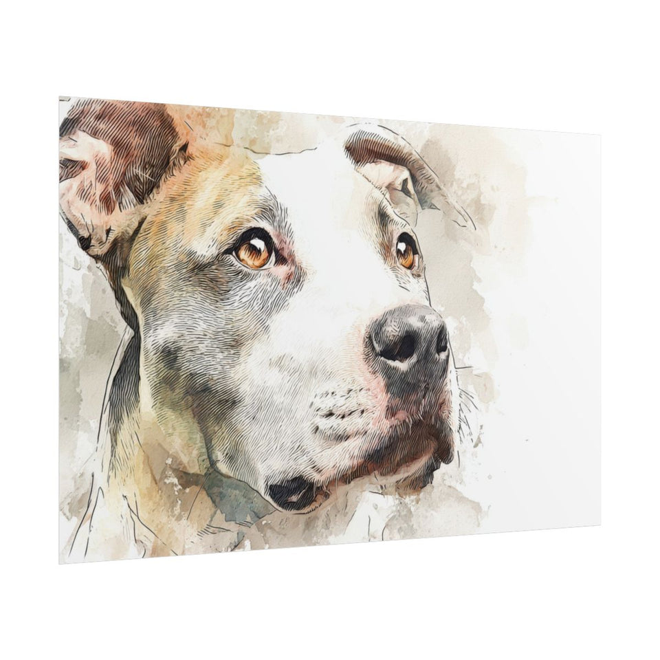 Pit Bull Terrier Canvas Wall Art – fine art poster print