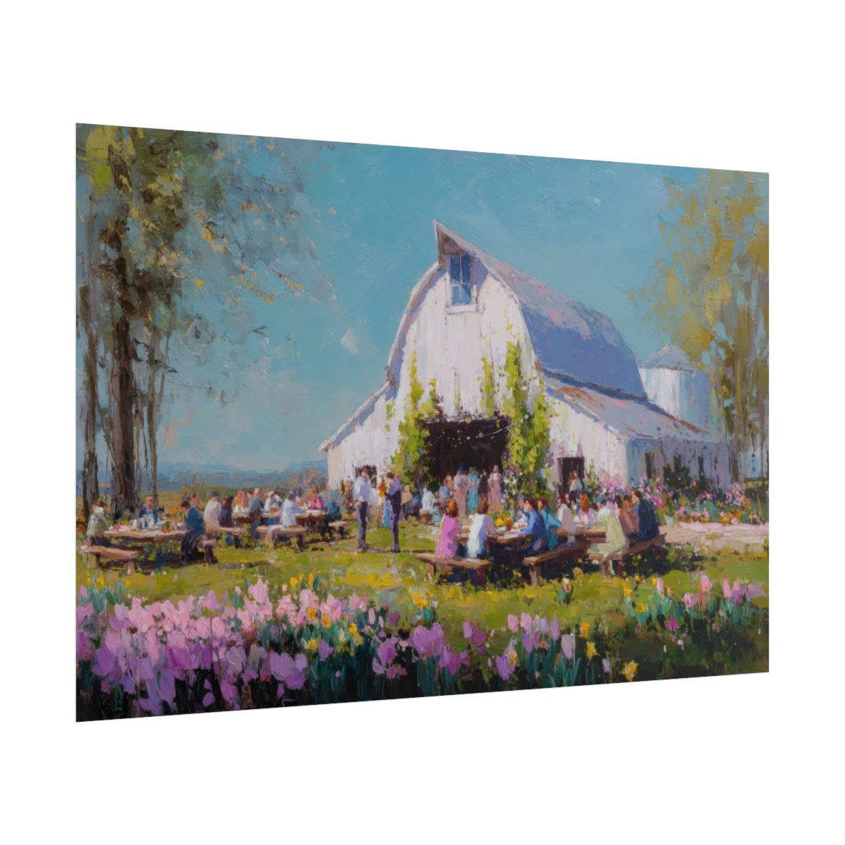 Spring Barn Wedding Art Print – fine art poster print