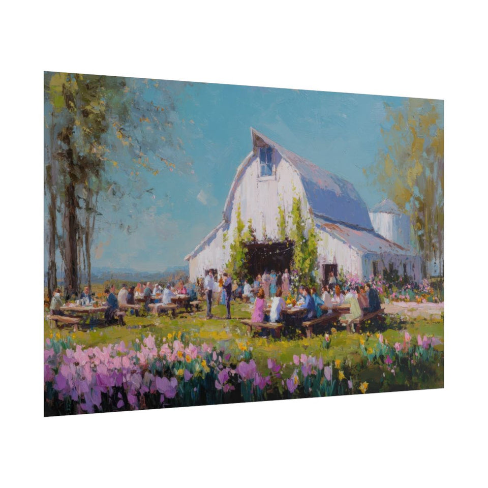 Spring Barn Wedding Art Print – fine art poster print