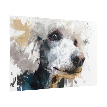 Stylized Poodle Canvas Wall Art – fine art poster print