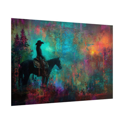 Western Cowgirl Canvas Art – fine art poster print