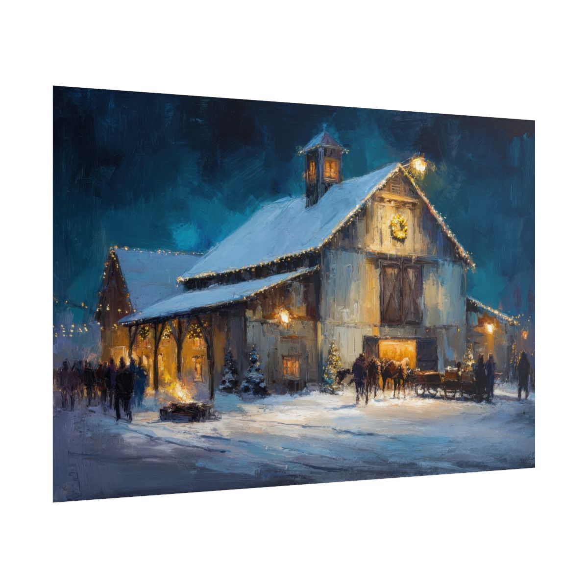 Winter Barn Wedding Wall Art – fine art poster print