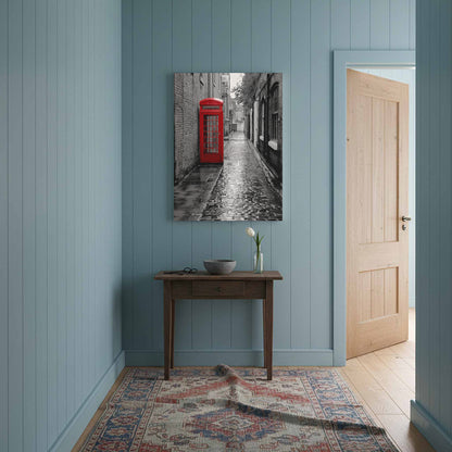 Red Phone Booth London Street Art Canvas Print – styled room view 13