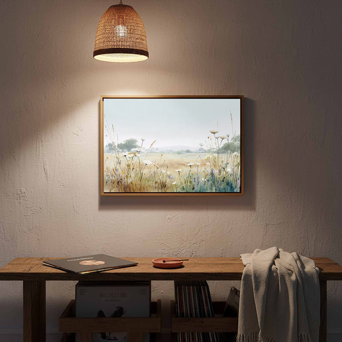 Meadow Wildflower Canvas Print – styled room view 14