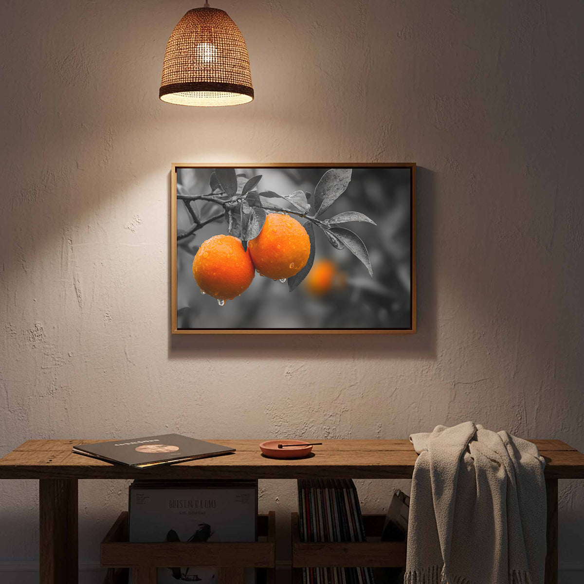 Orange Citrus Canvas Print – styled room view 13