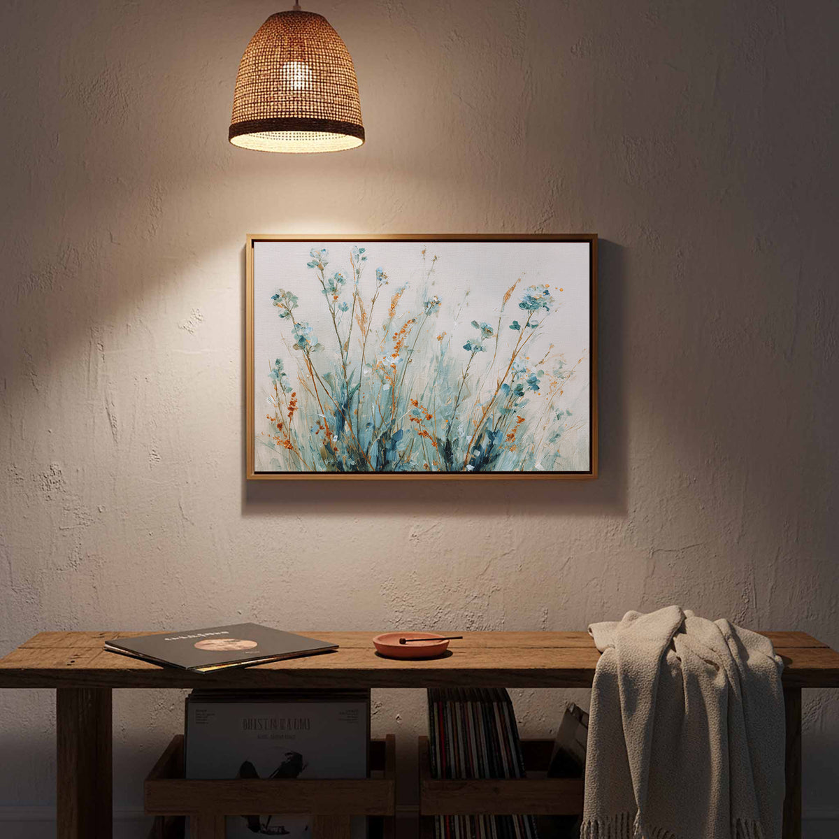 Abstract Botanical Wall Art – styled room view 13