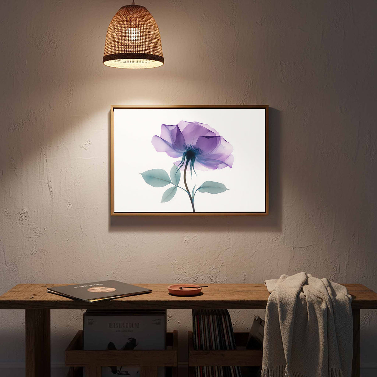 X-Ray Flower Canvas Print – styled room view 13