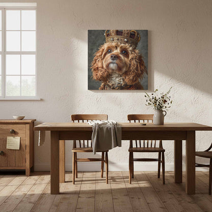 Cavapoo Dog Crown Canvas Print – styled room view 12
