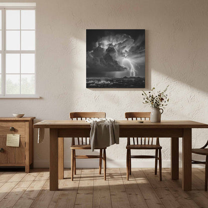 Desert Lightning Storm Canvas Print – styled room view 13