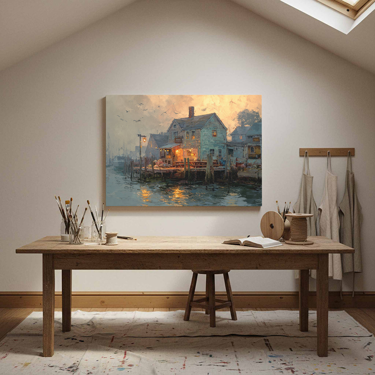 New England Clam Shack Canvas Print – styled room view 13