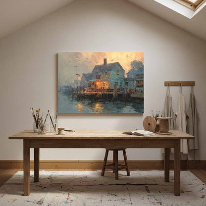 New England Clam Shack Canvas Print – styled room view 13