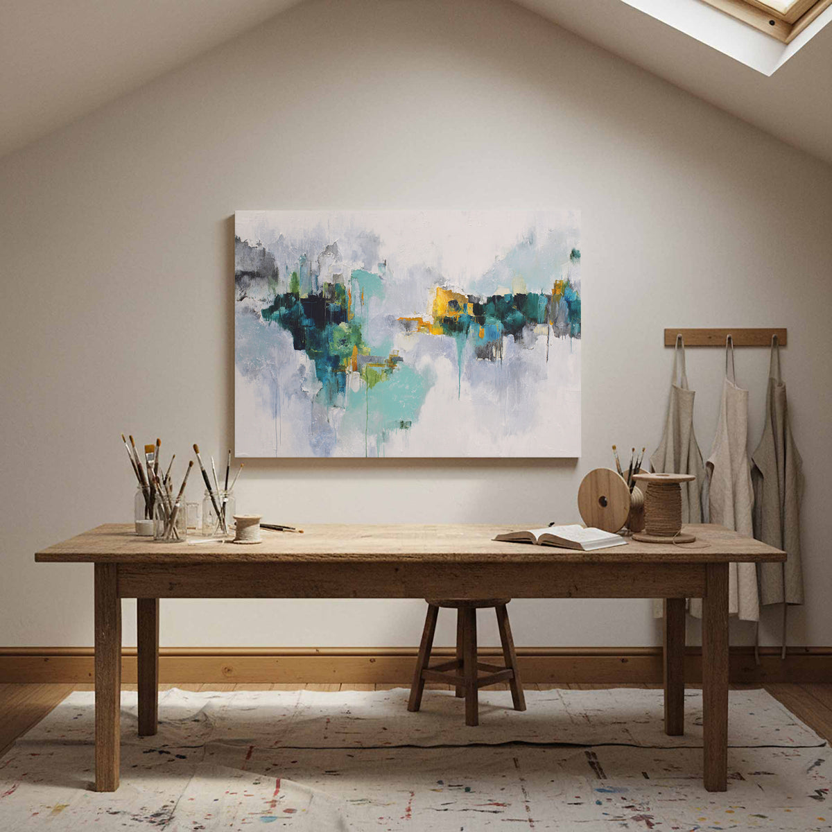 Abstract Fluid Canvas Wall Art – styled room view 14