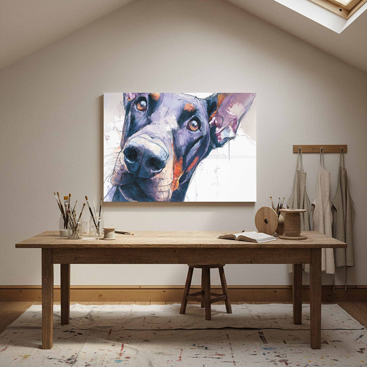 Dobermann Dog Portrait Canvas Art — product image 14
