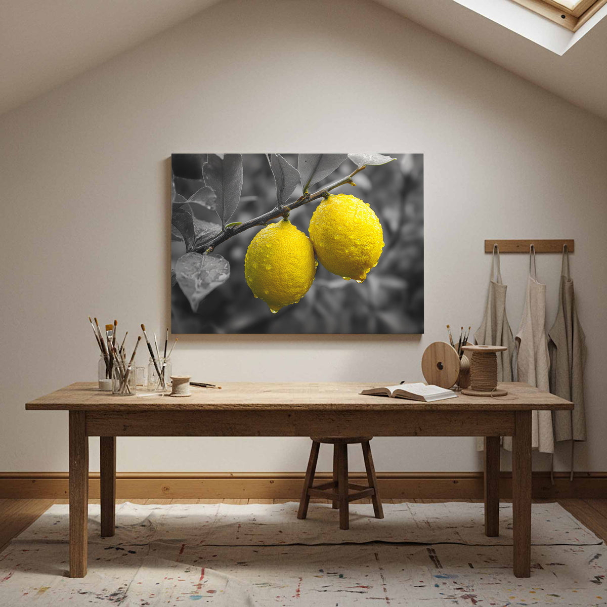 Lemon Tree Canvas Print – styled room view 13