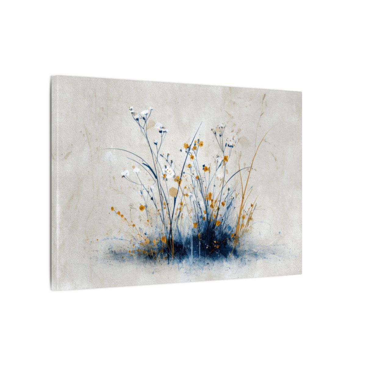 Abstract Botanical Canvas Wall Art – gallery wrapped canvas, side view