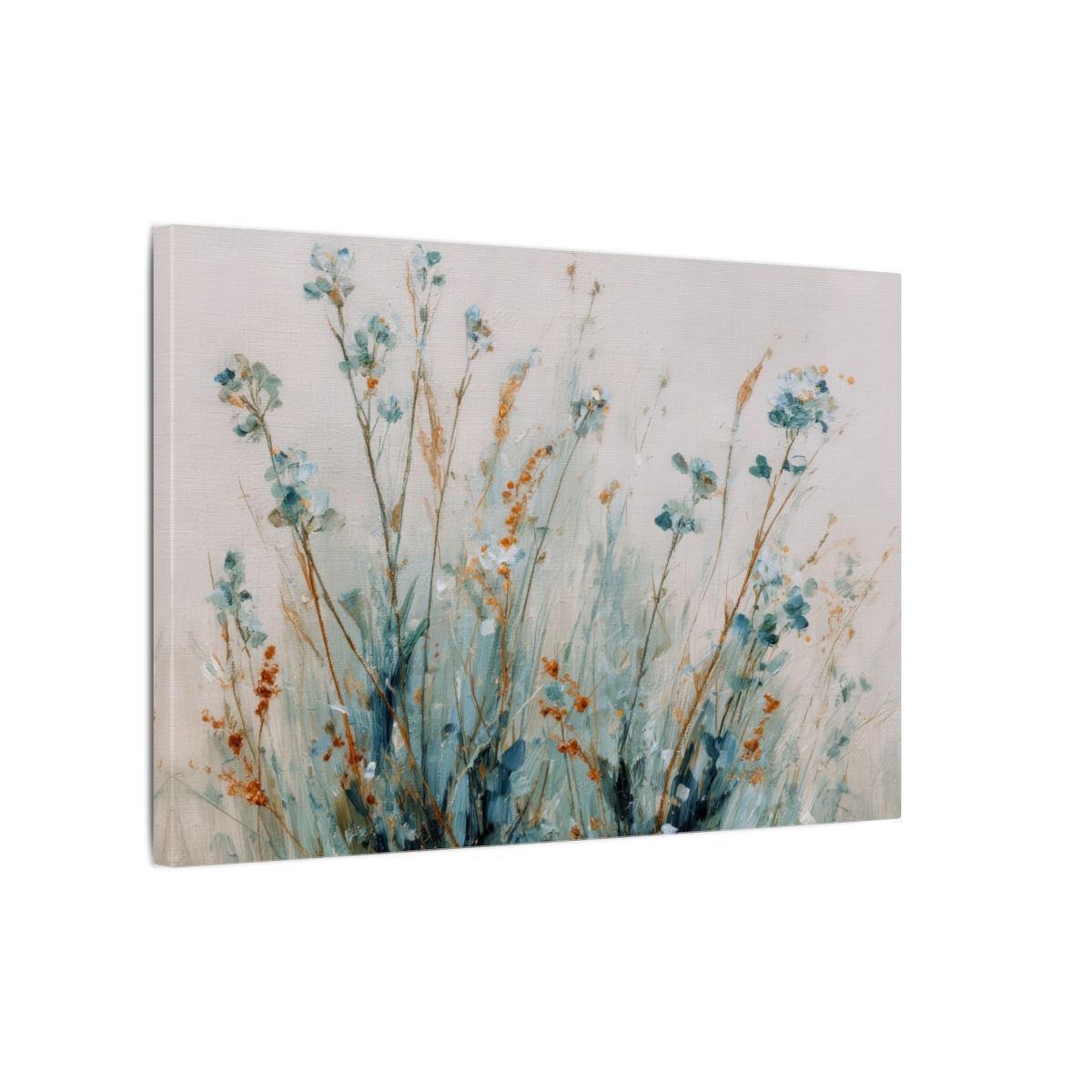 Abstract Botanical Wall Art – gallery wrapped canvas, side view