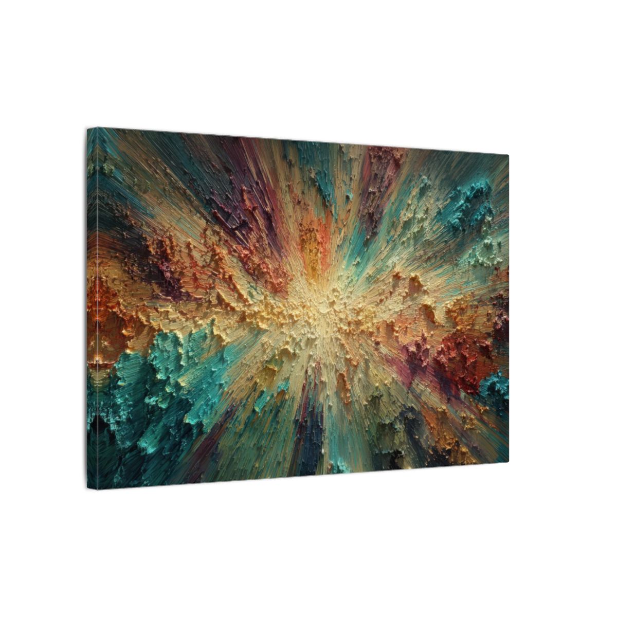 Abstract Burst Canvas Wall Art – gallery wrapped canvas, side view