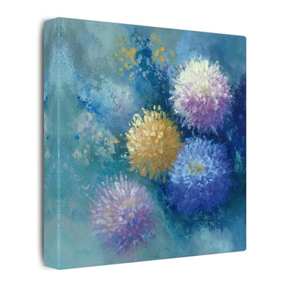 Abstract Floral Canvas Wall Art – gallery wrapped canvas, side view