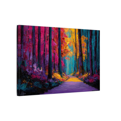 Abstract Forest Path Canvas Art – gallery wrapped canvas, side view