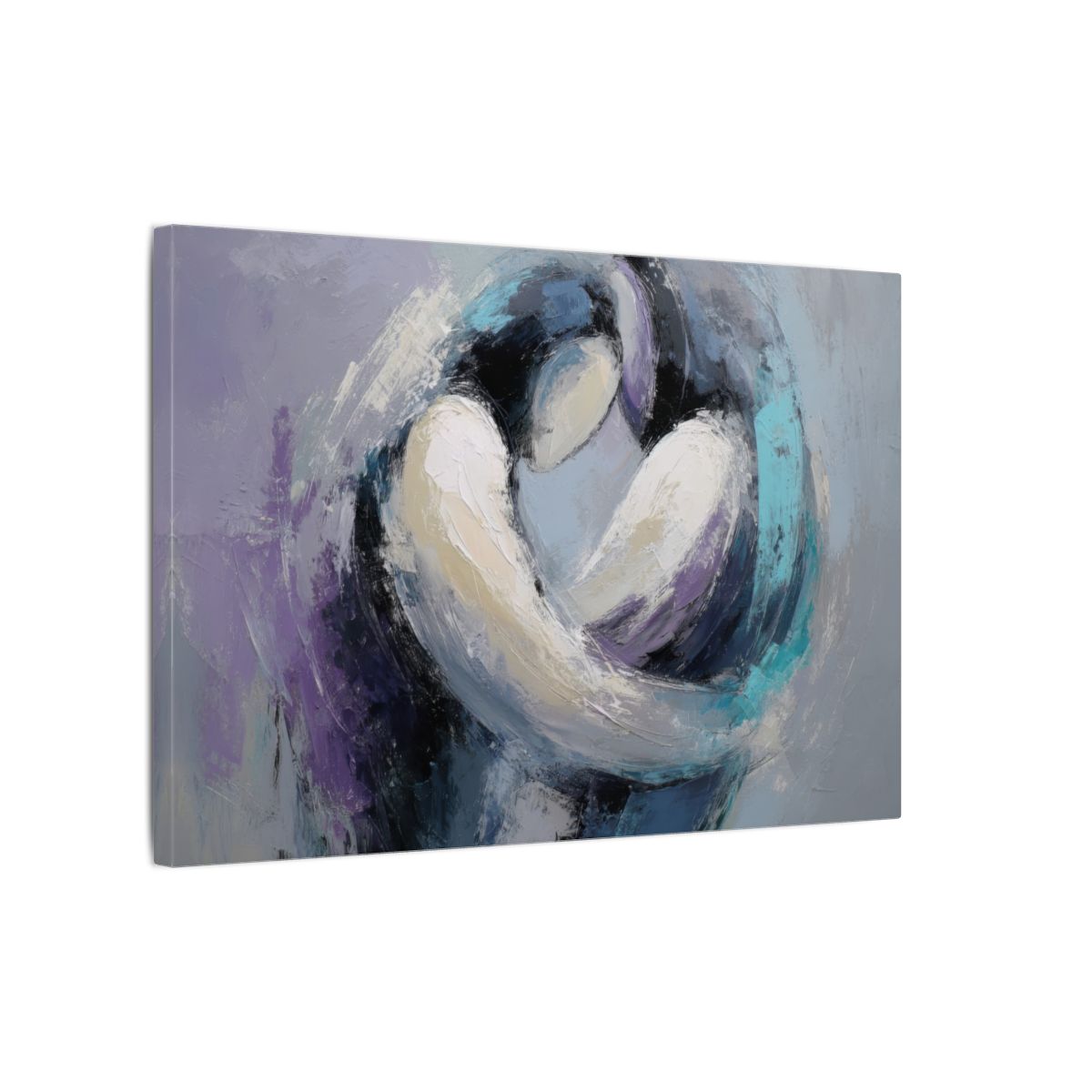 Abstract Intimacy Canvas Wall Art – gallery wrapped canvas, side view