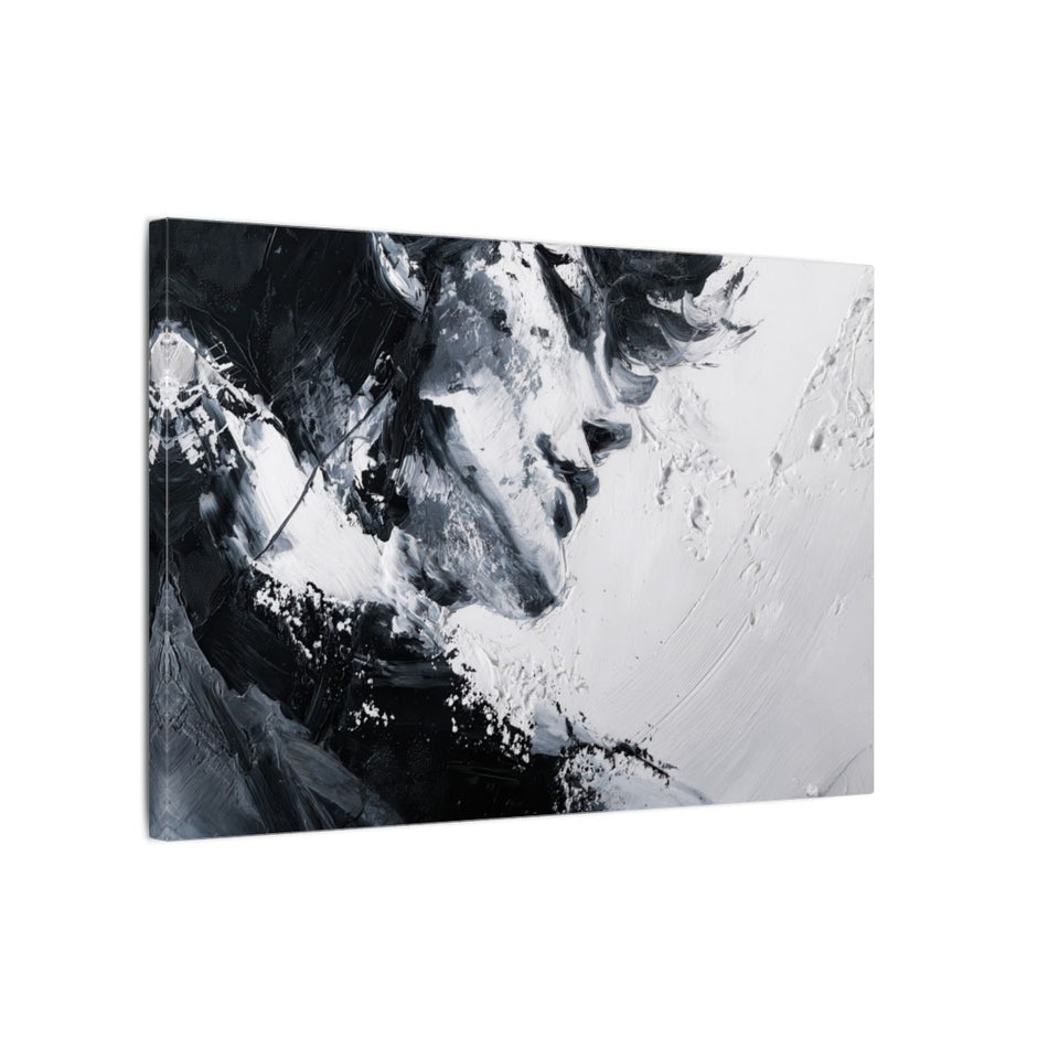 Abstract Intimate Couple Wall Art – gallery wrapped canvas, side view