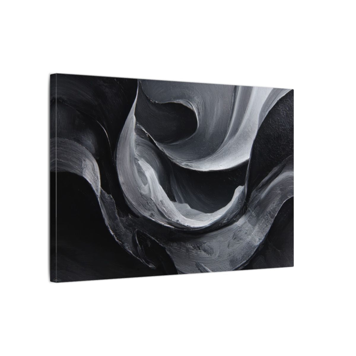 Abstract Monochrome Figure Wall Art – gallery wrapped canvas, side view