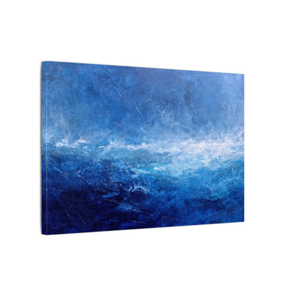 Abstract Ocean Canvas Print – gallery wrapped canvas, side view