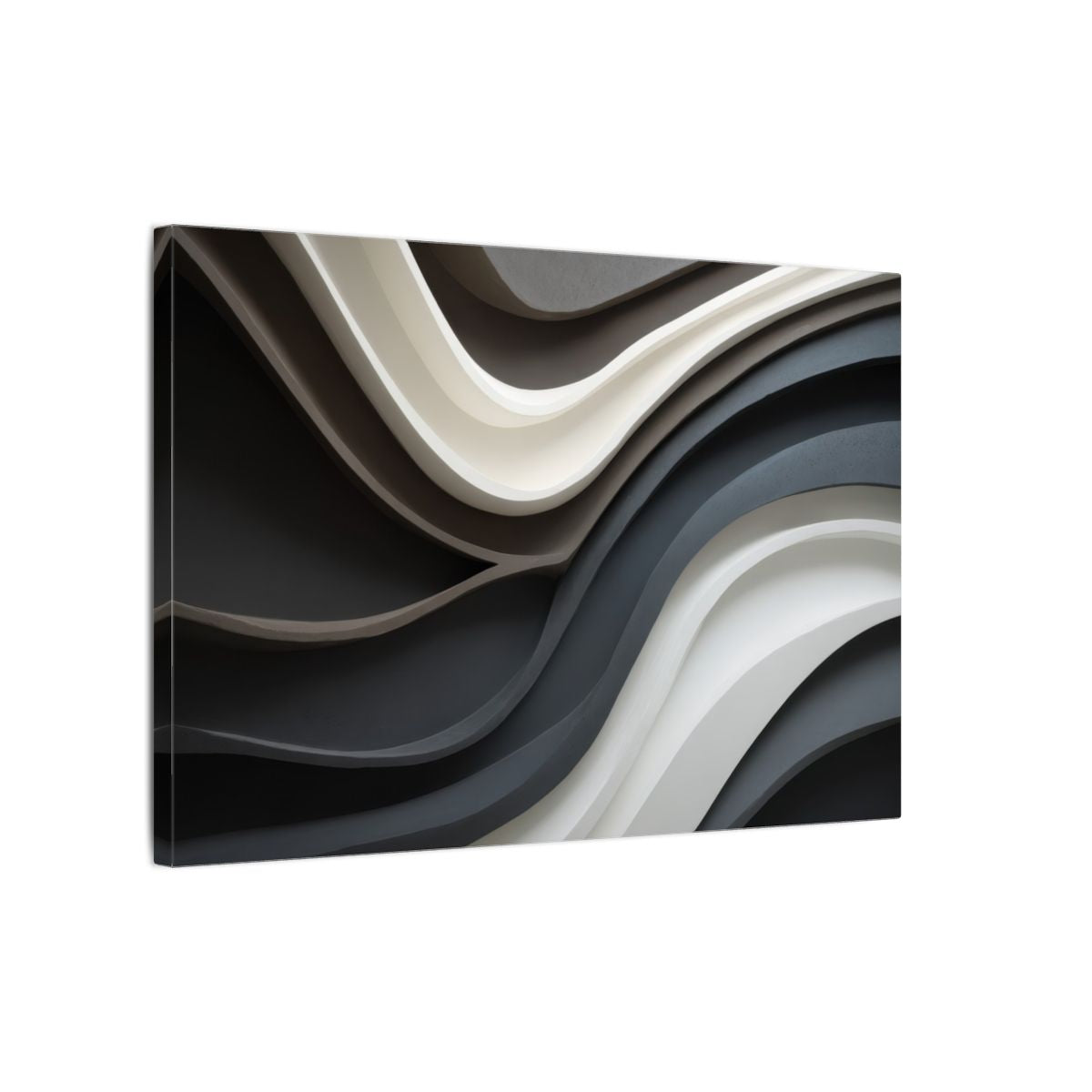 Abstract Sculptural Wall Art – gallery wrapped canvas, side view