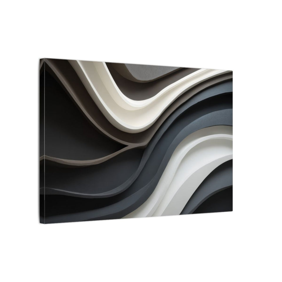 Abstract Sculptural Wall Art – gallery wrapped canvas, side view