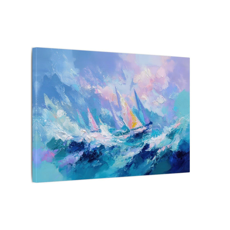 Abstract Seascape Canvas Print – gallery wrapped canvas, side view