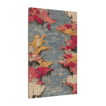Abstract Textile Canvas Wall Art – gallery wrapped canvas, side view