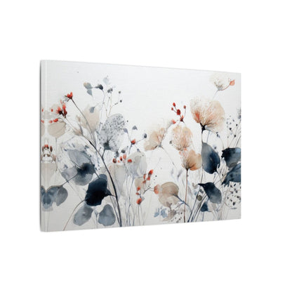 Abstract Watercolor Floral Wall Art – gallery wrapped canvas, side view