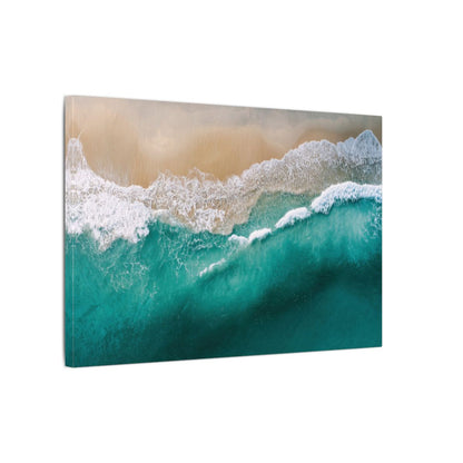Aerial Ocean Waves Canvas Wall Art – gallery wrapped canvas, side view