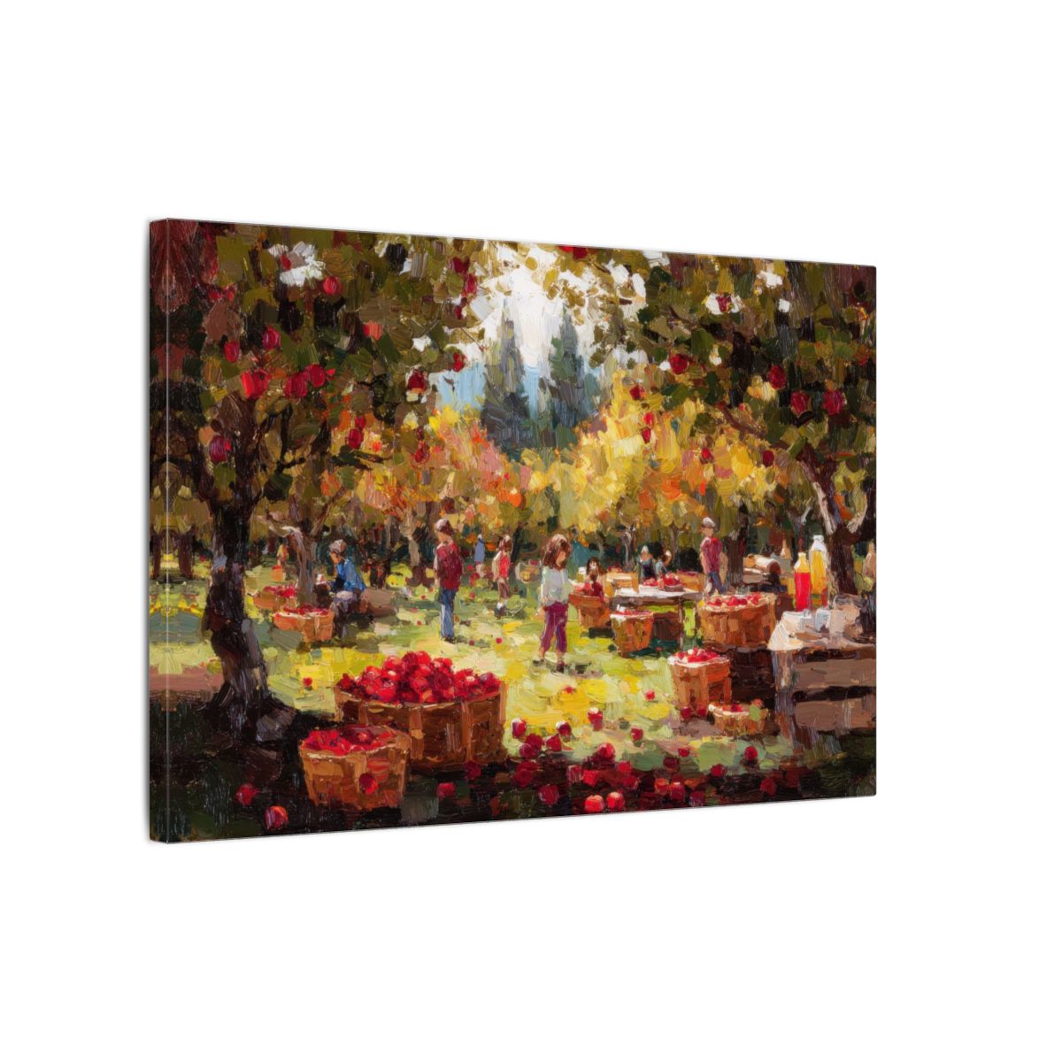 Apple Orchard Canvas Print – gallery wrapped canvas, side view