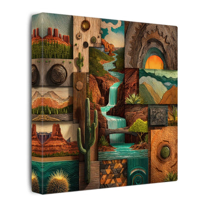 Arizona Desert Landscape Canvas Print – gallery wrapped canvas, side view
