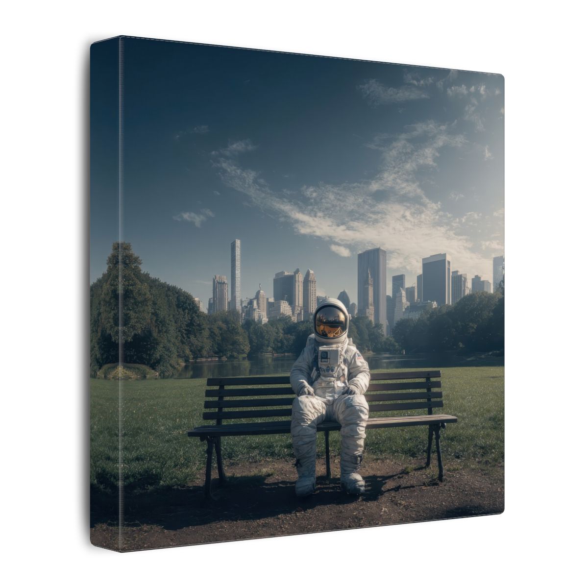 Astronaut Canvas Wall Art – gallery wrapped canvas, side view
