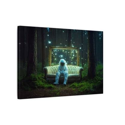Astronaut Forest Canvas Print – gallery wrapped canvas, side view