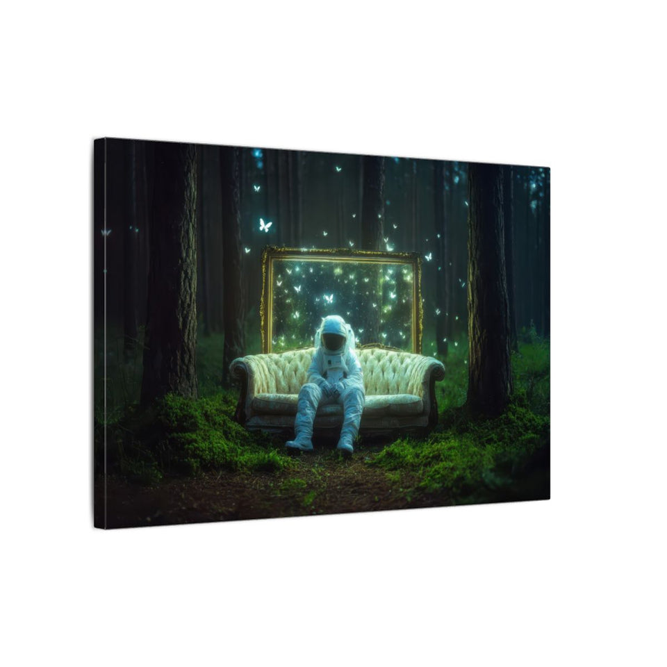 Astronaut Forest Canvas Print – gallery wrapped canvas, side view