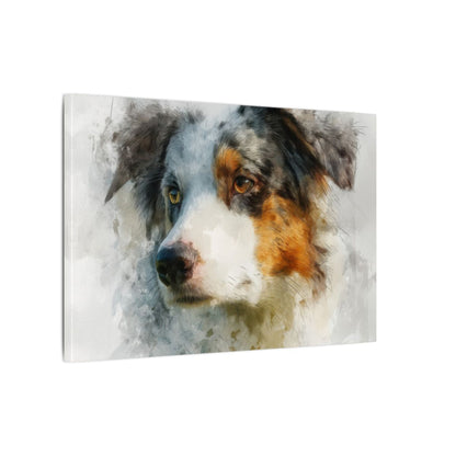 Australian Shepherd Portrait Wall Art – gallery wrapped canvas, side view