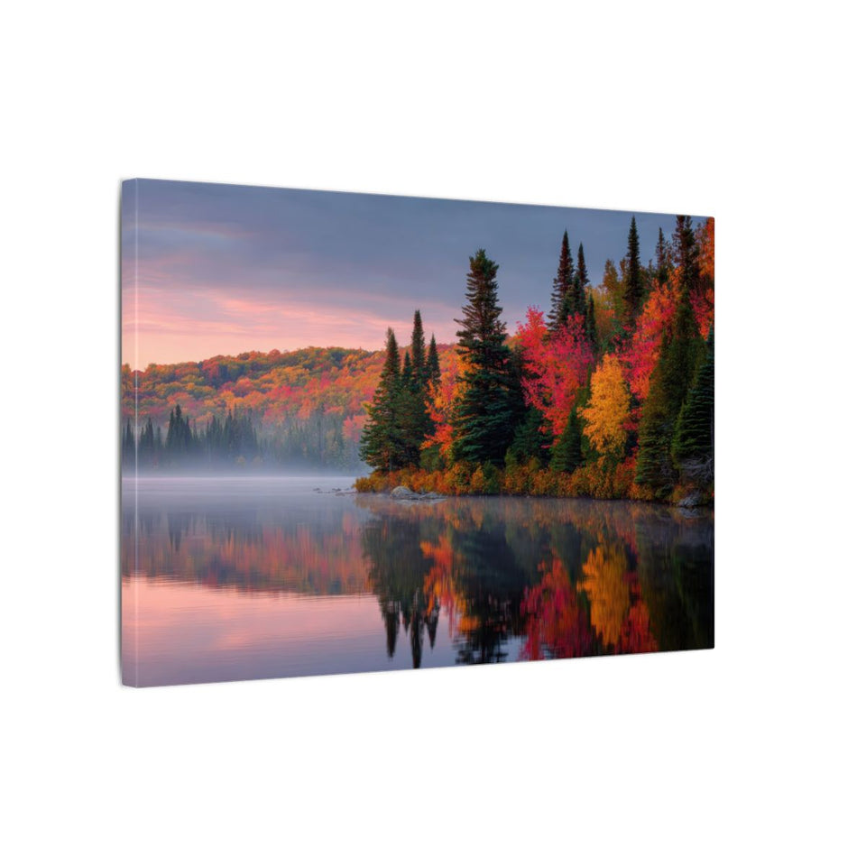 Autumn Lake Canvas Print – gallery wrapped canvas, side view