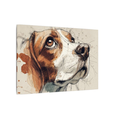 Beagle Portrait Canvas Print – gallery wrapped canvas, side view