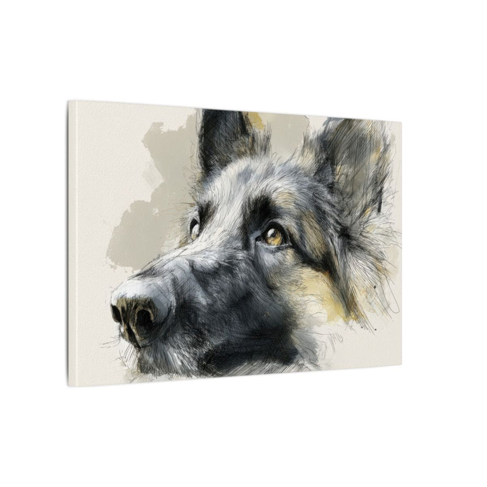 Belgian Shepherd Dog Portrait Canvas Art – gallery wrapped canvas, side view