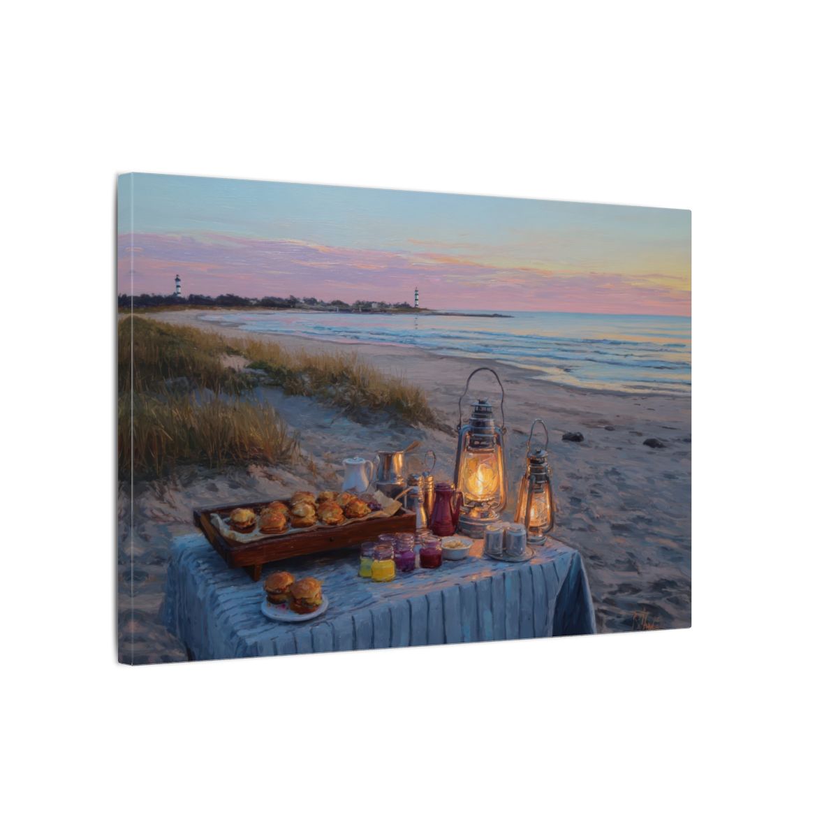 Cape Cod Beach Canvas Art – gallery wrapped canvas, side view