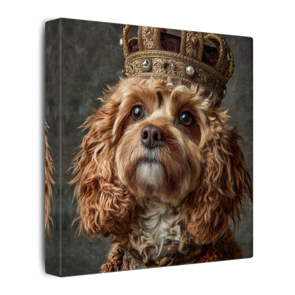 Cavapoo Dog Crown Canvas Print – gallery wrapped canvas, side view