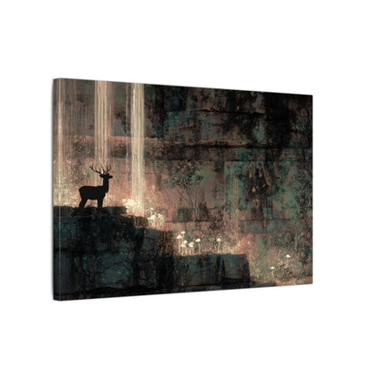 Cave Art Deer Silhouette Print – gallery wrapped canvas, side view