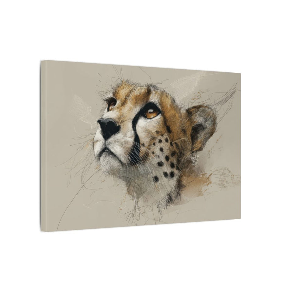 Cheetah Face Canvas Wall Art – gallery wrapped canvas, side view