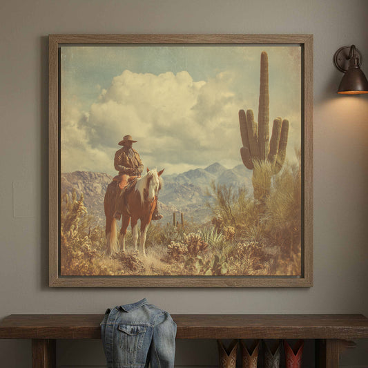 Western Cowboy Desert Canvas Wall Art — product image 1