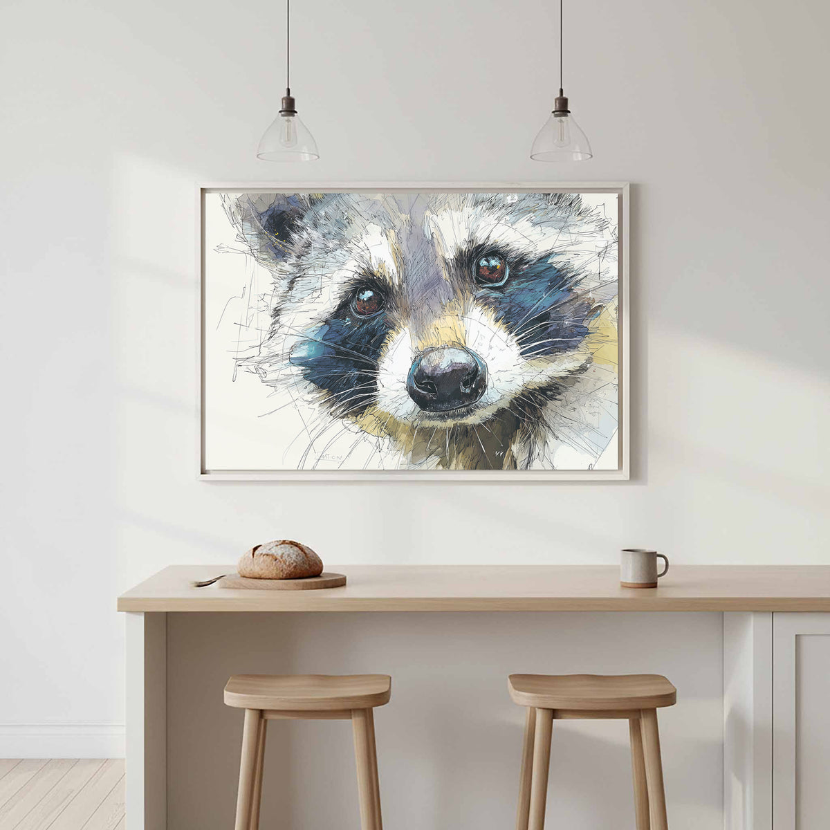 Raccoon Watercolor Canvas Print — product image 1