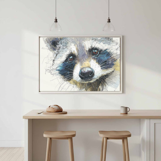 Raccoon Watercolor Canvas Print — product image 1