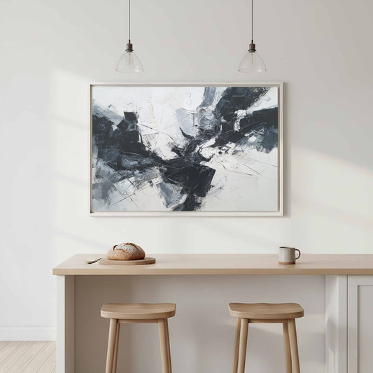 Abstract Intimate Canvas Print – canvas print shown framed in a styled room